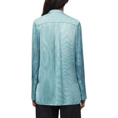 Loewe Blue Silk Pattern Shirt