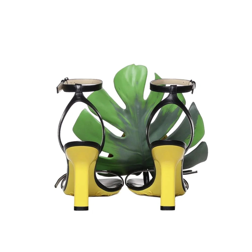 Loewe Petal Monstera Leather Sandals - EU36/US6 - Sandals