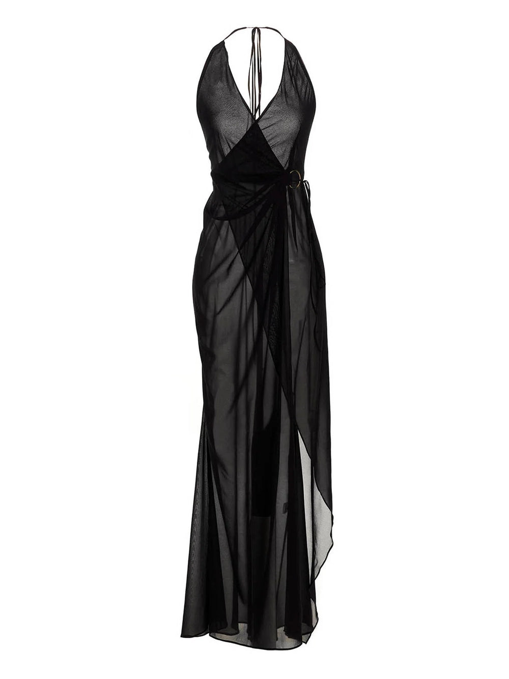 Louisa Ballou Black Silk Long Dress - S