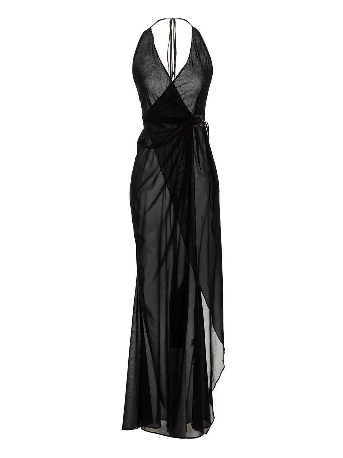 Louisa Ballou Black Silk Long Dress - S