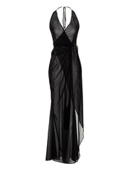 Louisa Ballou Black Silk Long Dress - S