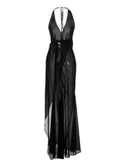 Louisa Ballou Black Silk Long Dress - S