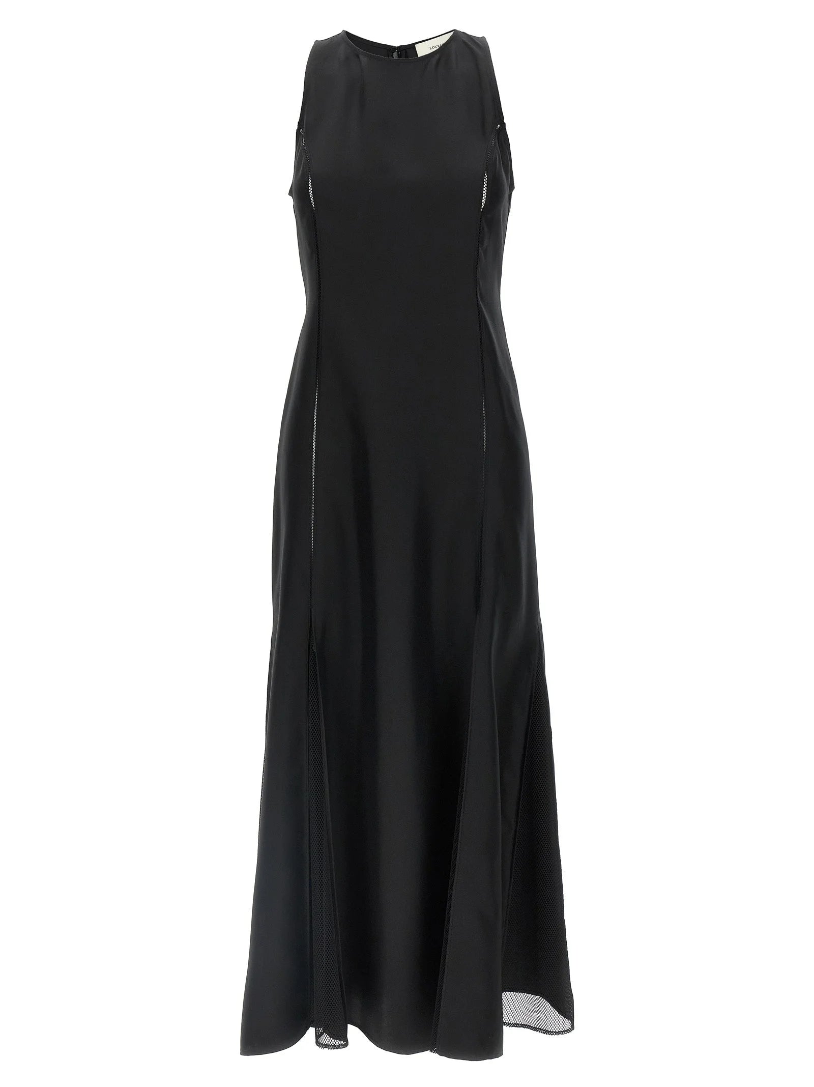 Loulou De Saison Black Silk Midi Dress