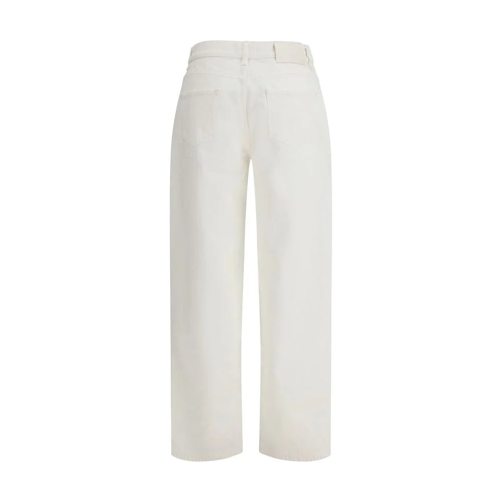 Loulou De Saison Cream Cotton Straight-Leg Jeans