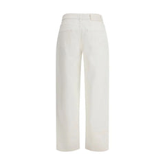 Loulou De Saison Cream Cotton Straight-Leg Jeans
