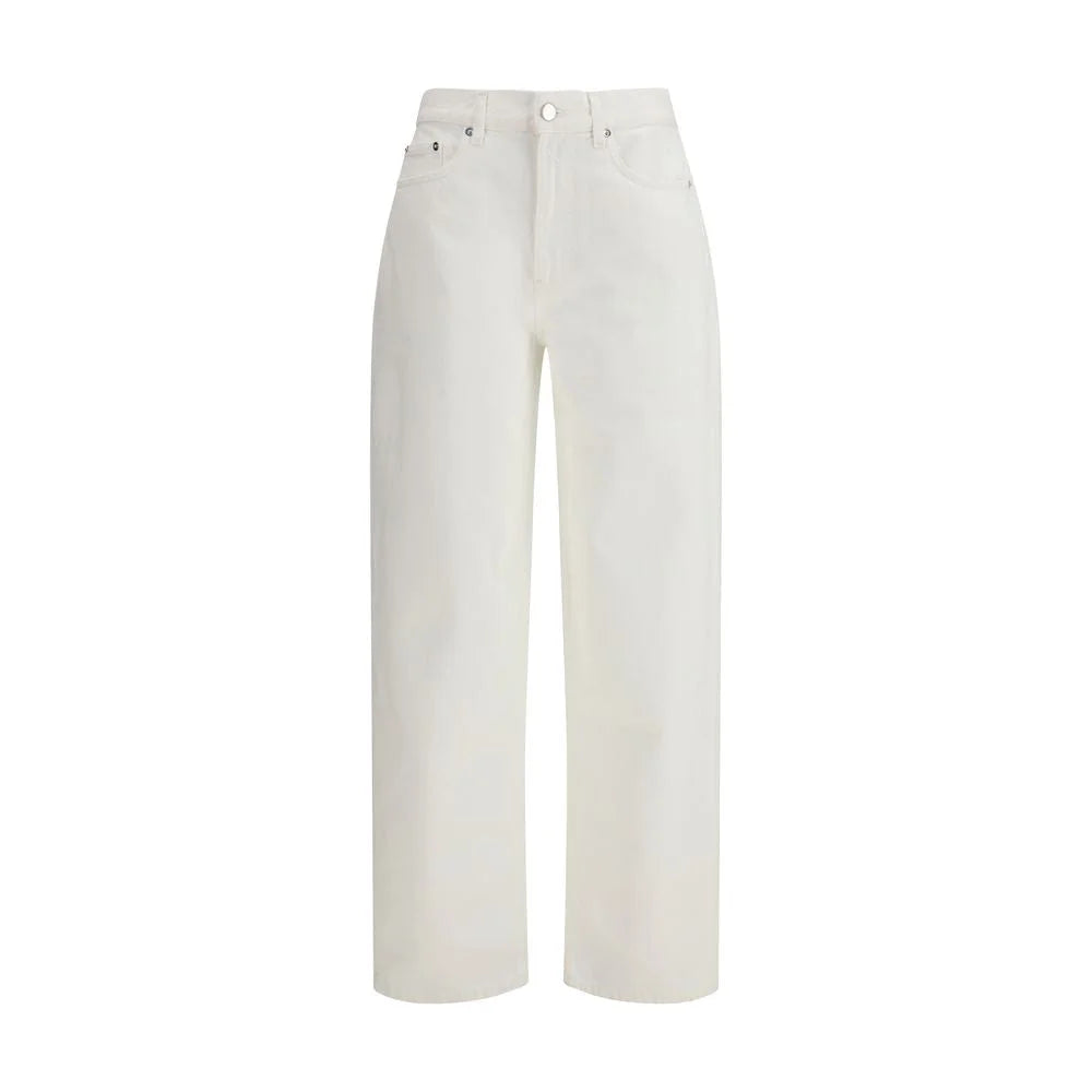 Loulou De Saison Cream Cotton Straight-Leg Jeans