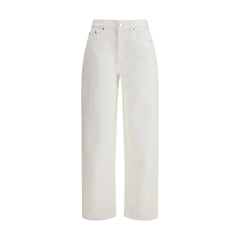 Loulou De Saison Cream Cotton Straight-Leg Jeans