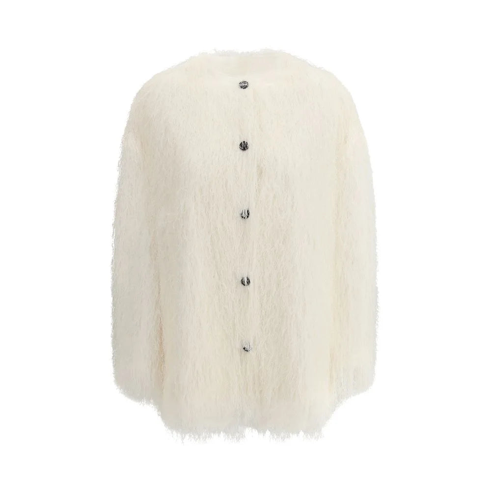 Loulou De Saison White Polyester Coat - S