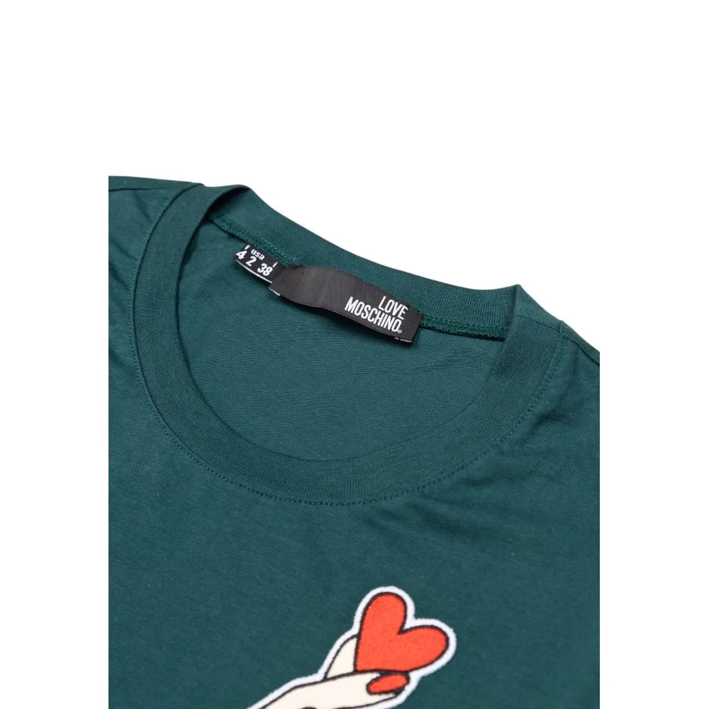 Love Moschino Black Cotton T-Shirt - 38 | XXS - T-Shirts