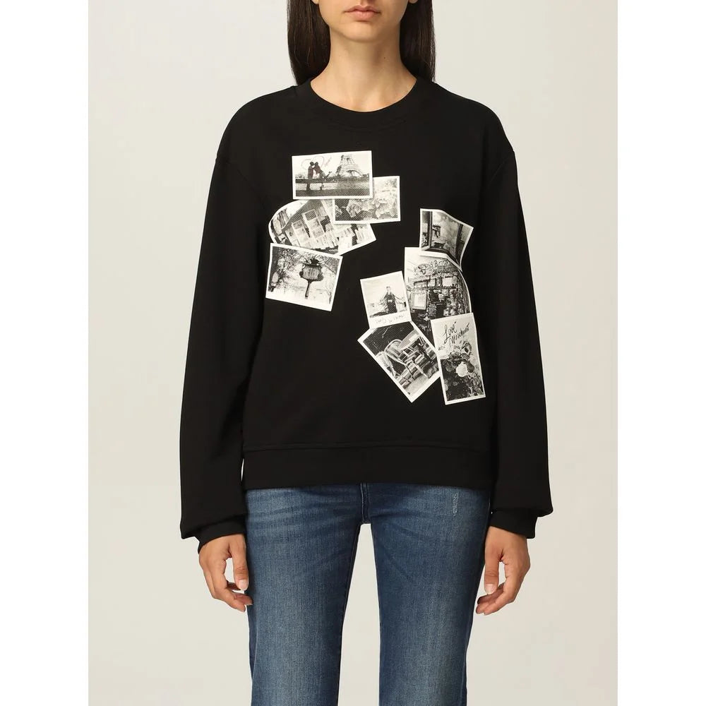 Love Moschino Black Cotton Women Sweater - Sweatshirts