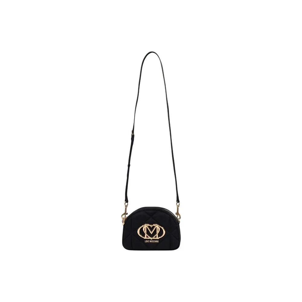 Love Moschino Black Suede Leather Handbag