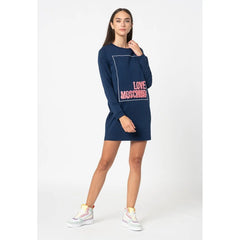 Love Moschino Blue Cotton Women Dress - IT44|L - Dresses