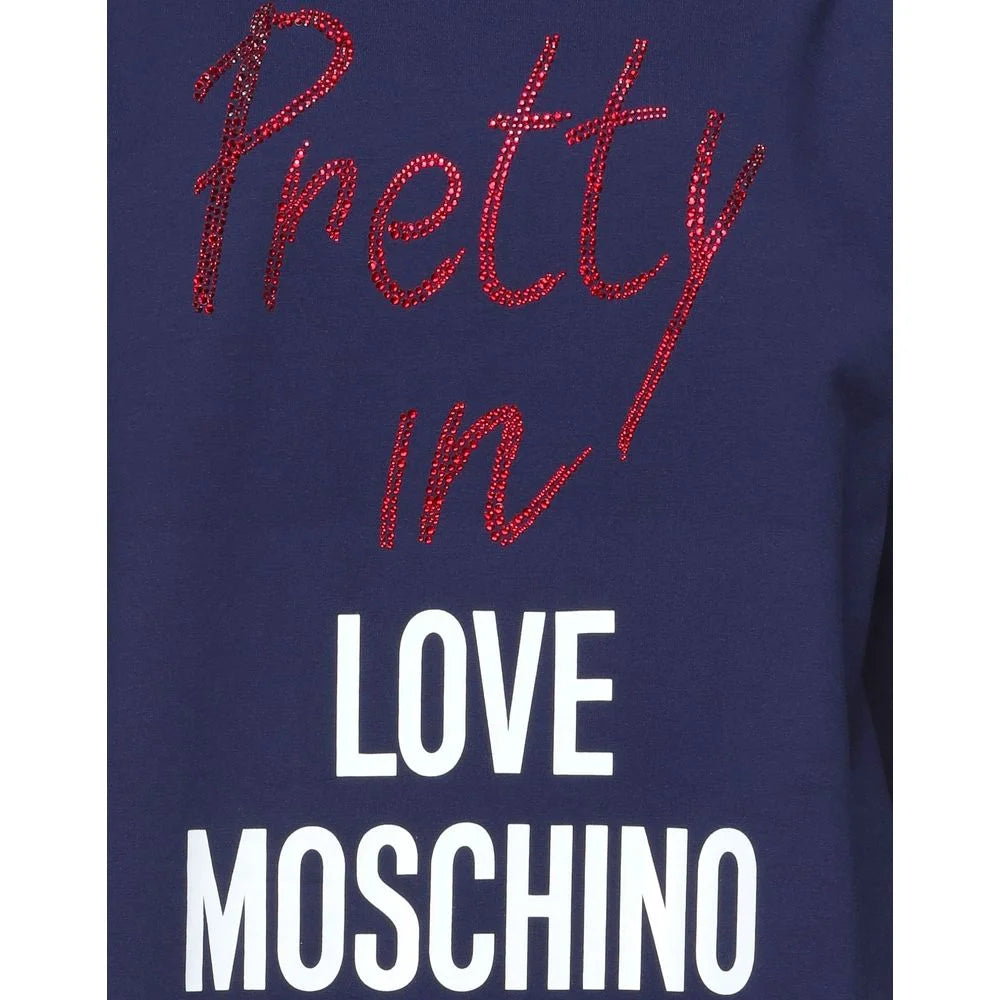 Love Moschino Blue Cotton Women Dress - IT44|L - Dresses
