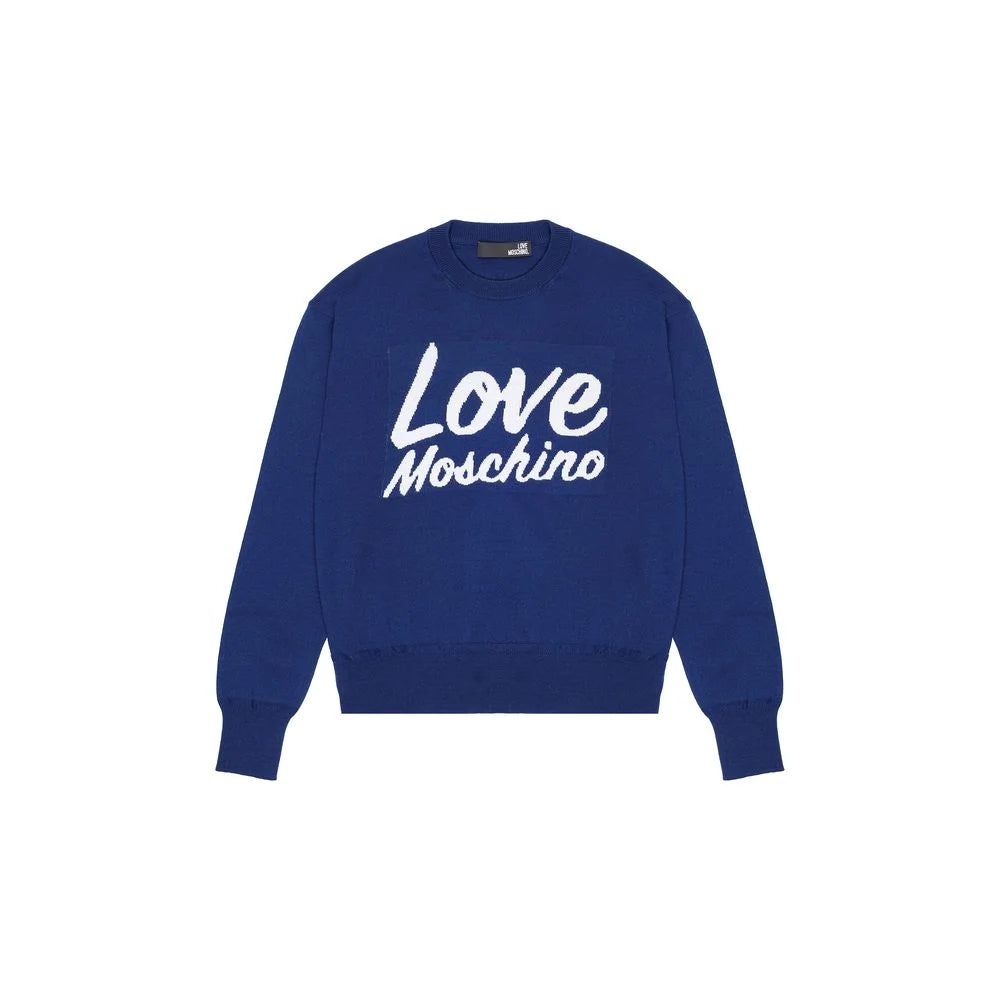 Love Moschino Blue Wool Sweatshirt - 44 | M