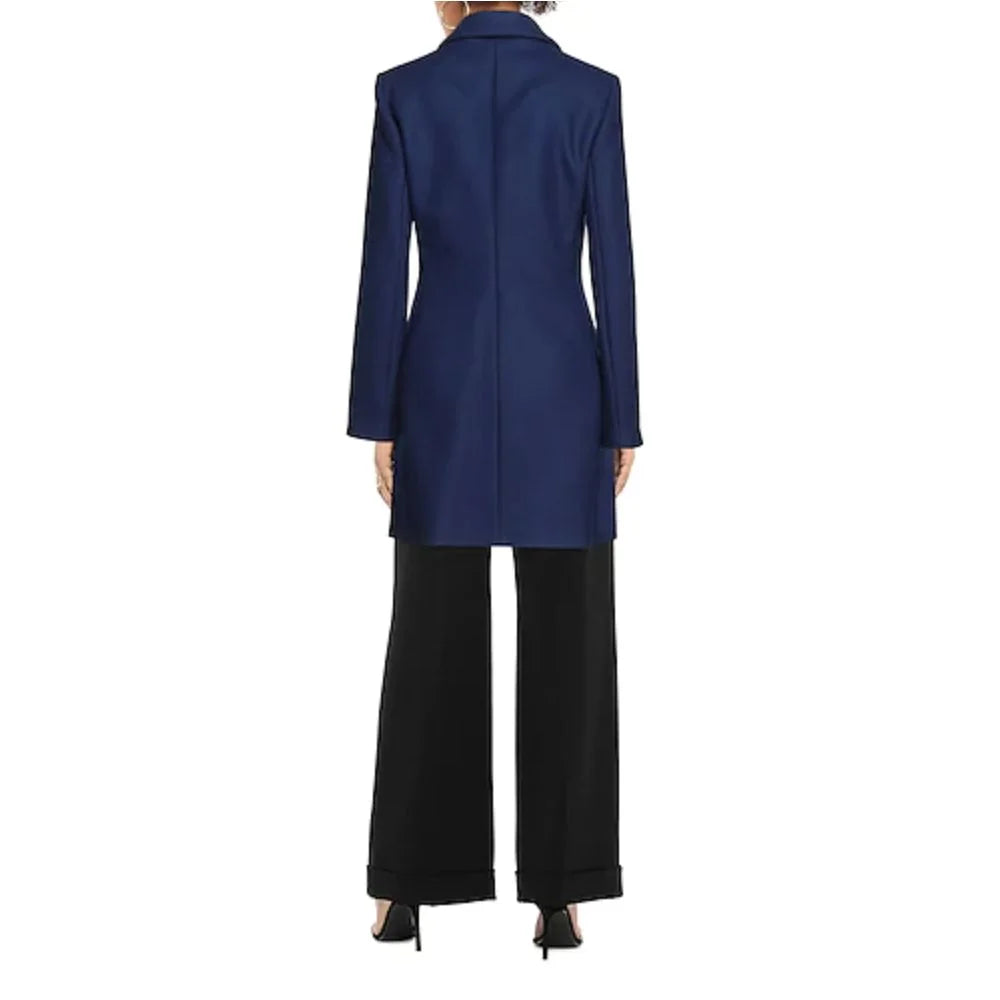 Love Moschino Blue Wool Women Coat - IT46 | L - Overcoats