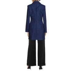 Love Moschino Blue Wool Women Coat - IT46 | L - Overcoats