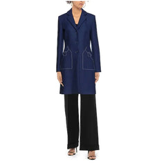 Love Moschino Blue Wool Women Coat - IT46 | L - Overcoats