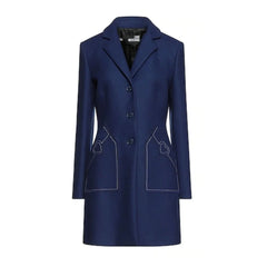 Love Moschino Blue Wool Women Coat - IT46 | L - Overcoats