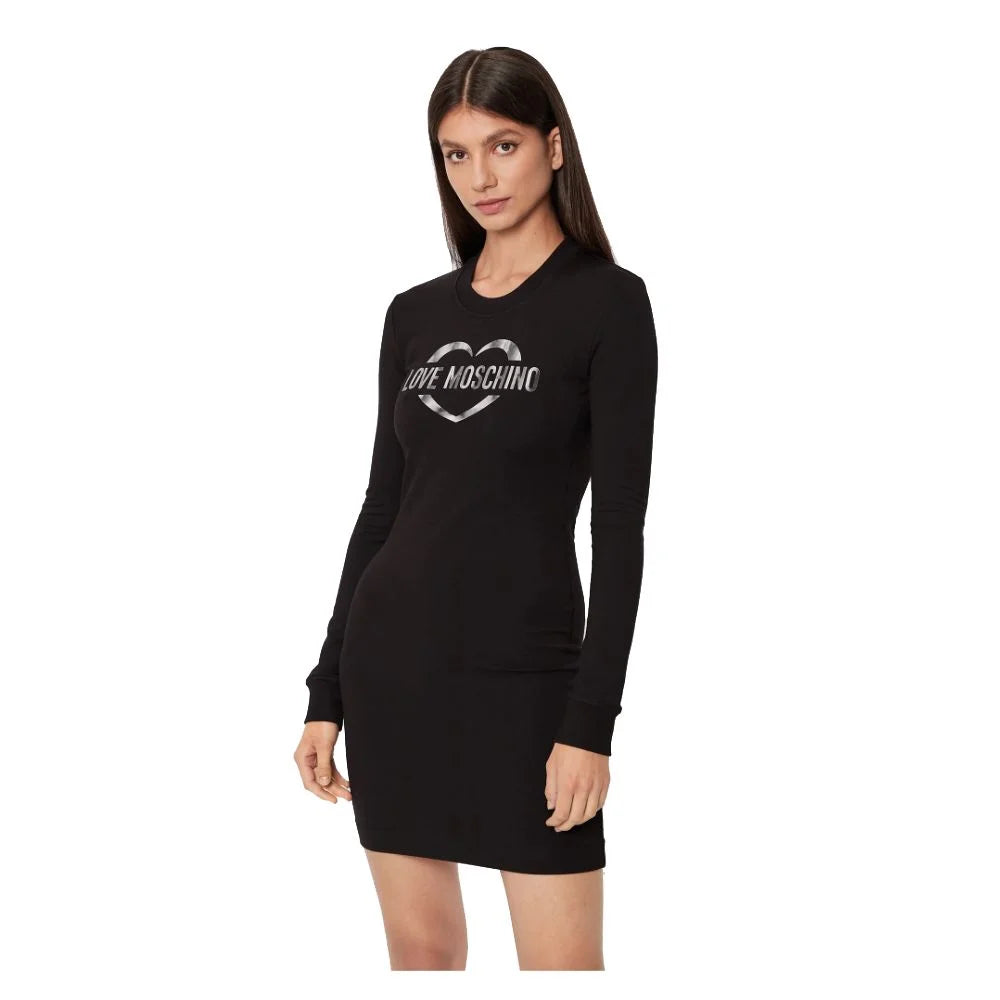 Love Moschino Chic Cotton Blend Logo Dress - Dresses