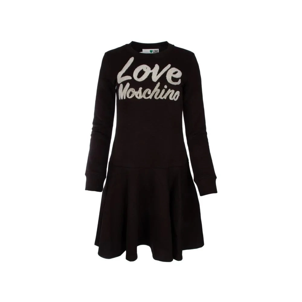 Love Moschino Chic Embossed Logo Cotton Blend Dress - Dresses