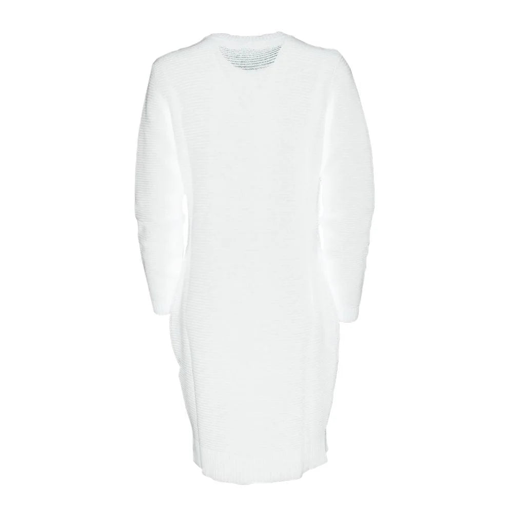 Love Moschino Chic Heart Pattern Knit Dress in White - IT44|L - Dresses