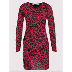Love Moschino Chic Leopard Texture Dress in Pink and Black - IT40|S - Dresses