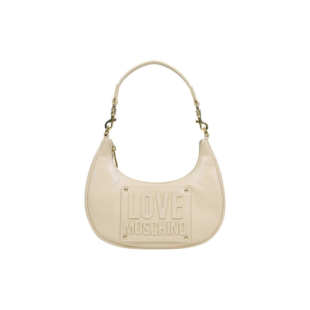 Love Moschino Cream Polyethylene Handbag