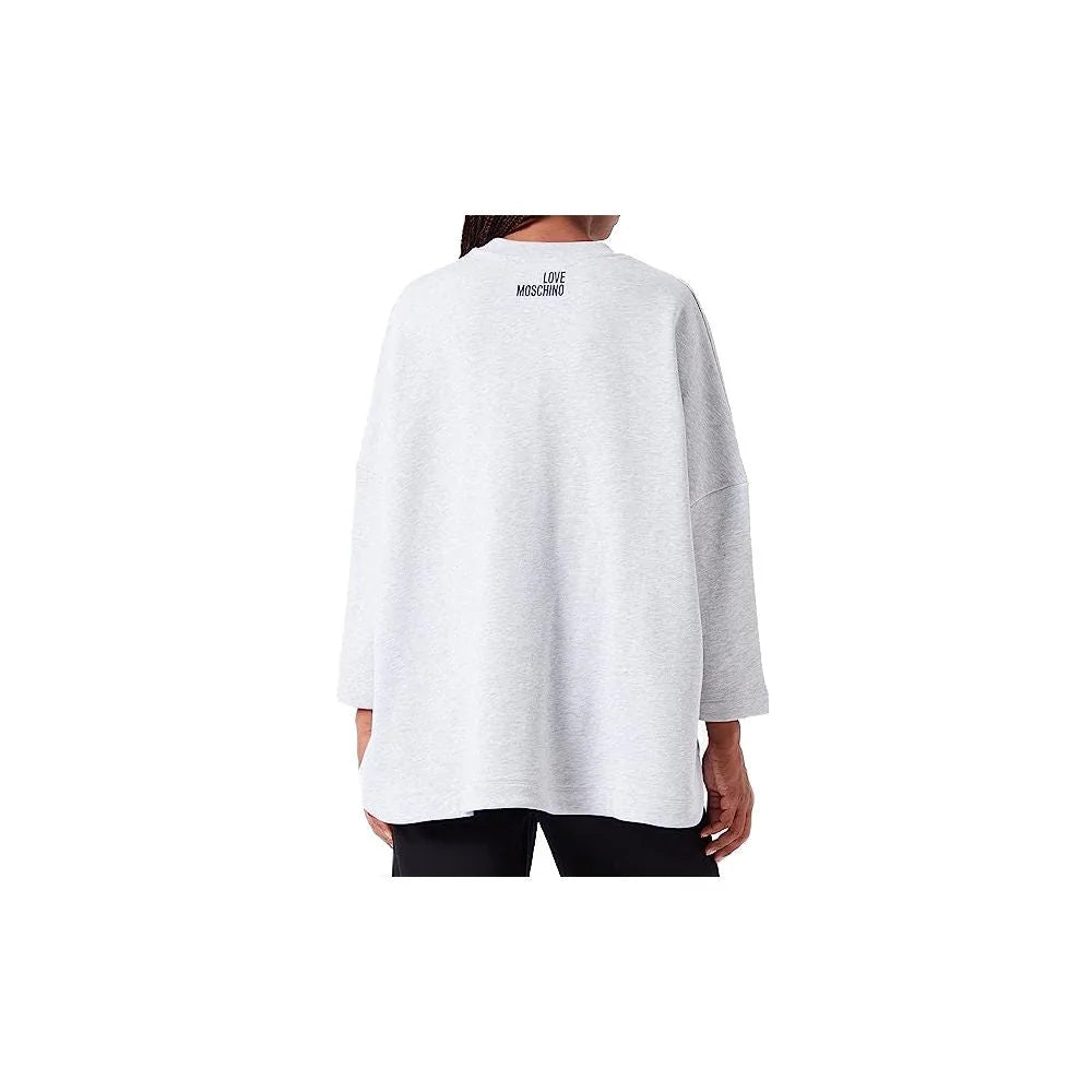 Love Moschino Gray Cotton Women’s Oversized Sweatshirt - Sweatshirts