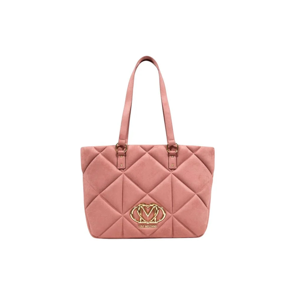 Love Moschino Růžová kabelka z semiše