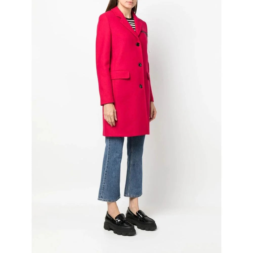 Love Moschino Red Wool Women Coat - Overcoats