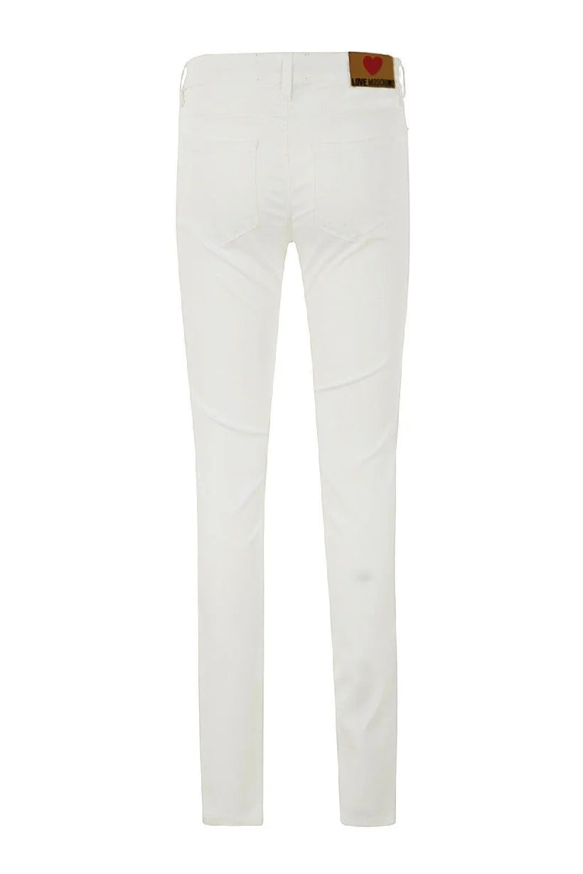 Love Moschino White Cotton Women’s Jeans - W30 - Jeans