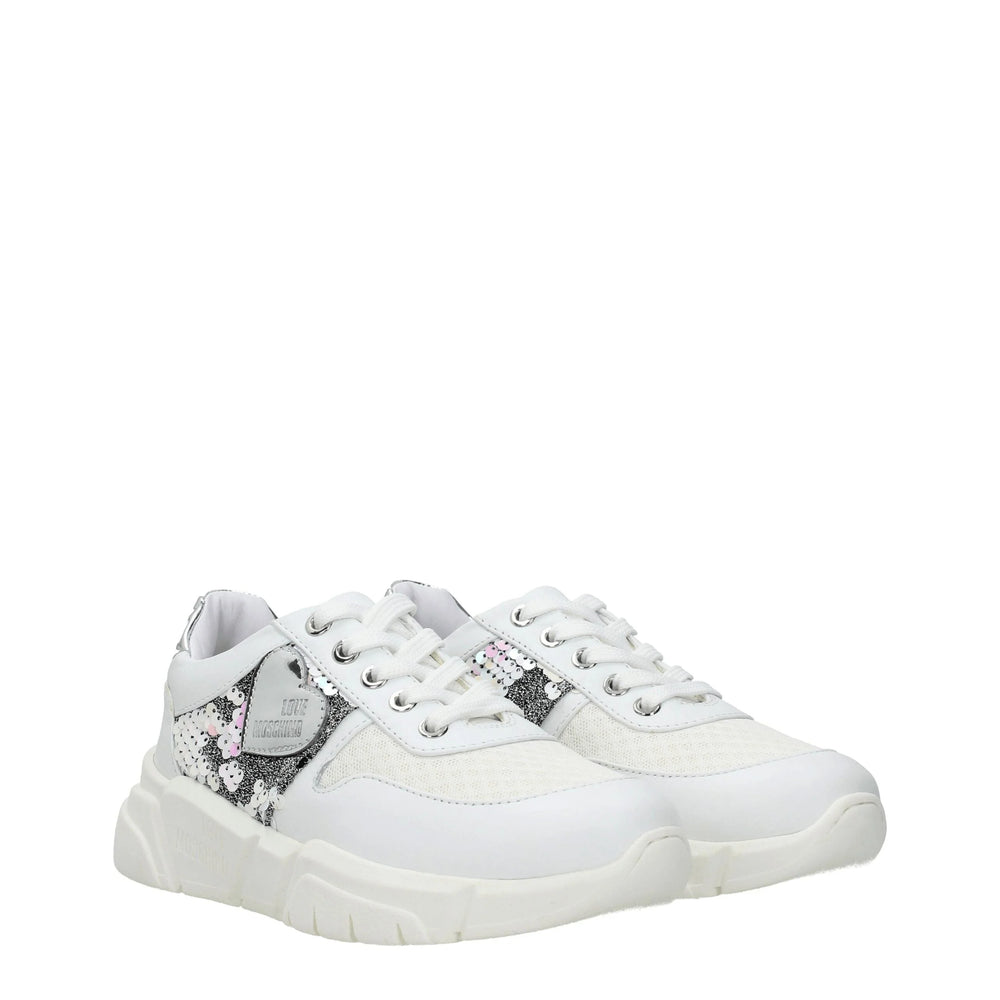 Love Moschino White Fabric Chunky Sneakers - EU38/US8 - Sneakers