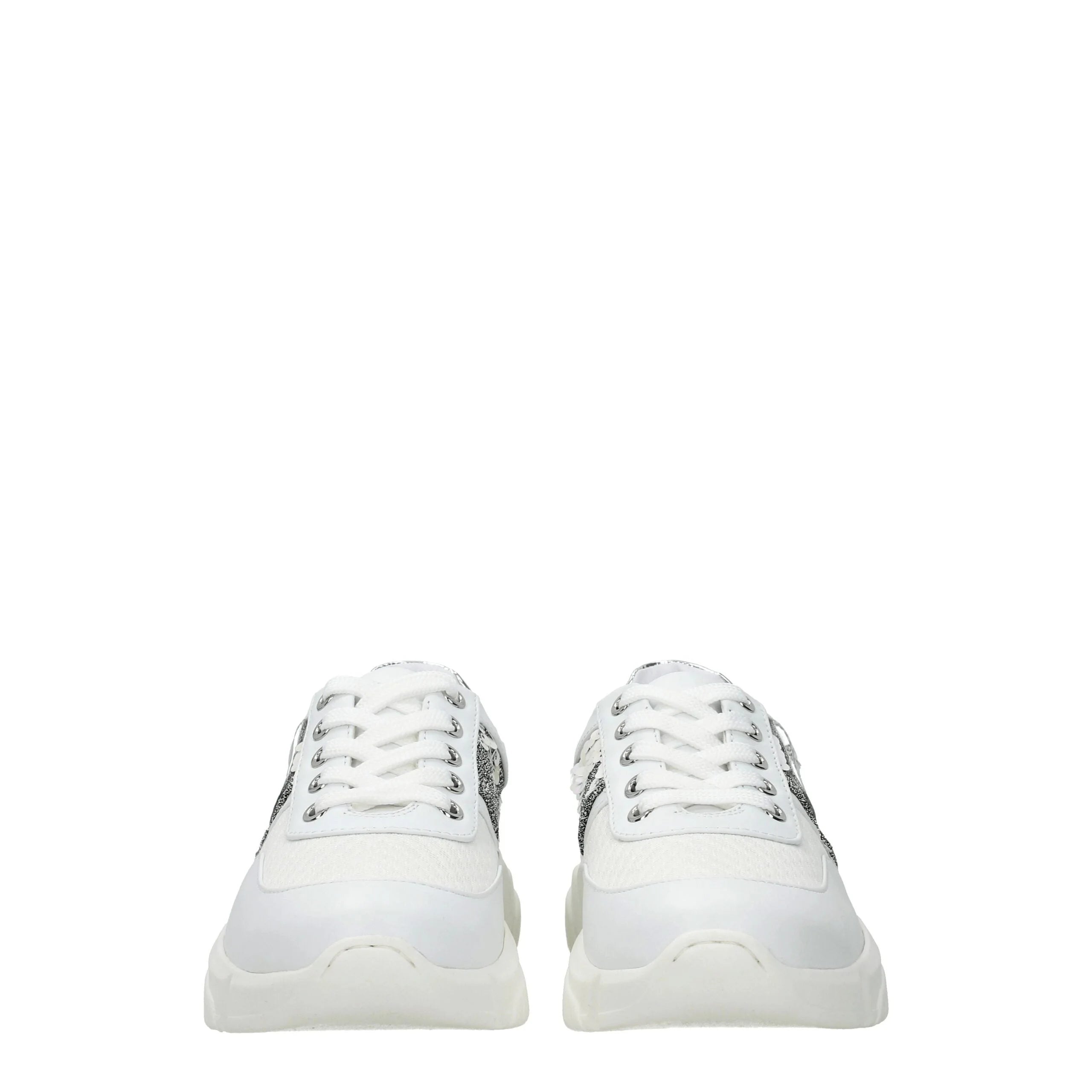 Love Moschino White Fabric Chunky Sneakers - EU38/US8