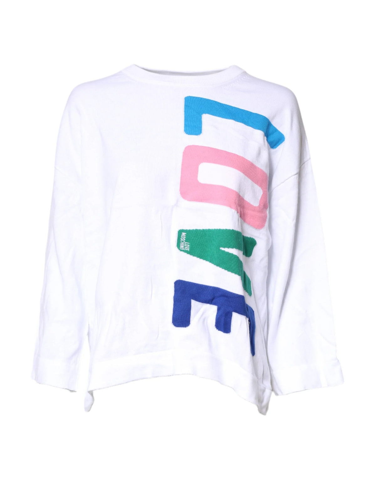 Love Moschino White Graphic Print Cotton Long Sleeves T-shirt - IT42|M - T-Shirts