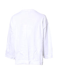 Love Moschino White Graphic Print Cotton Long Sleeves T-shirt - IT42|M - T-Shirts