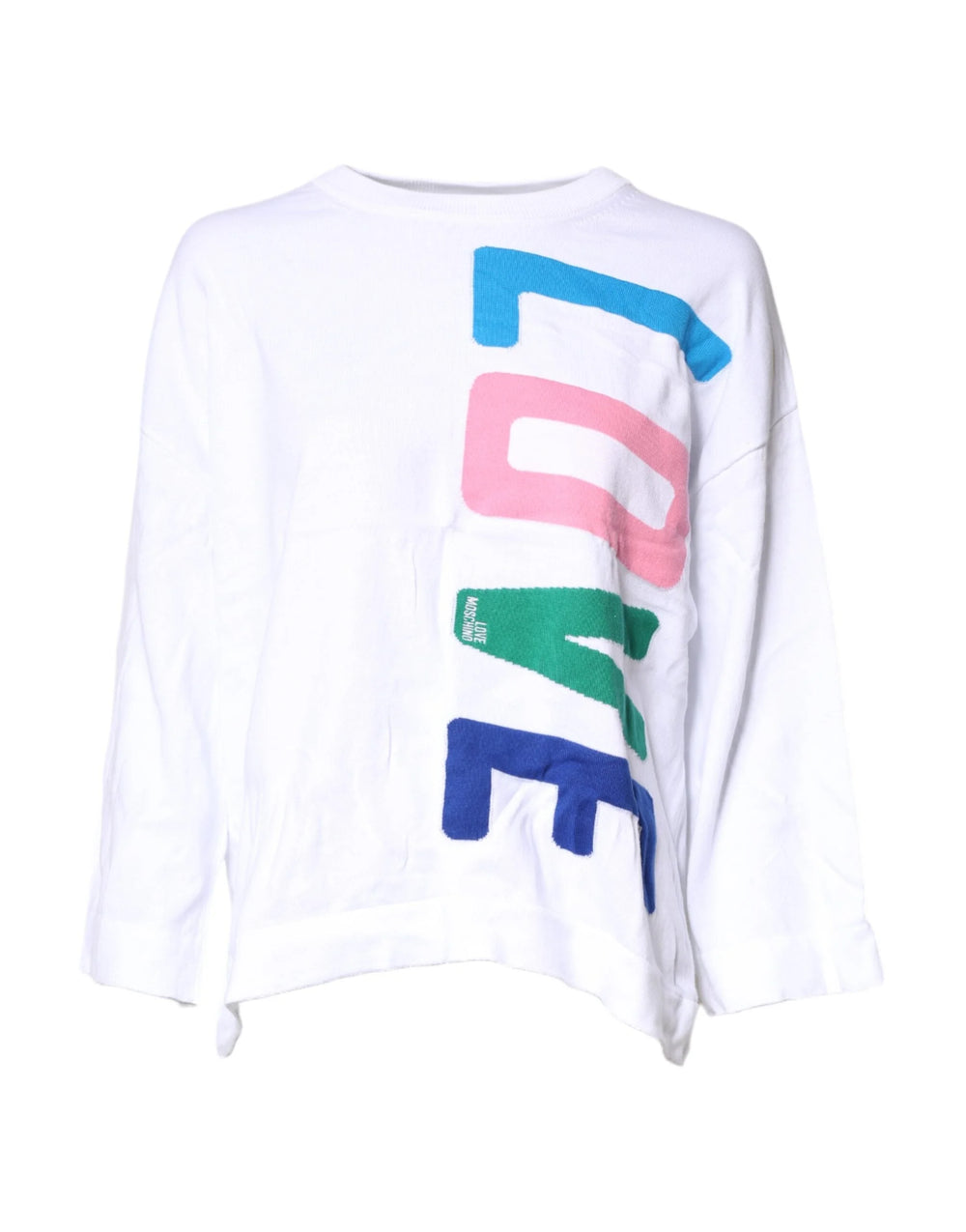 Love Moschino White Graphic Print Cotton Long Sleeves T-shirt - IT42|M - T-Shirts