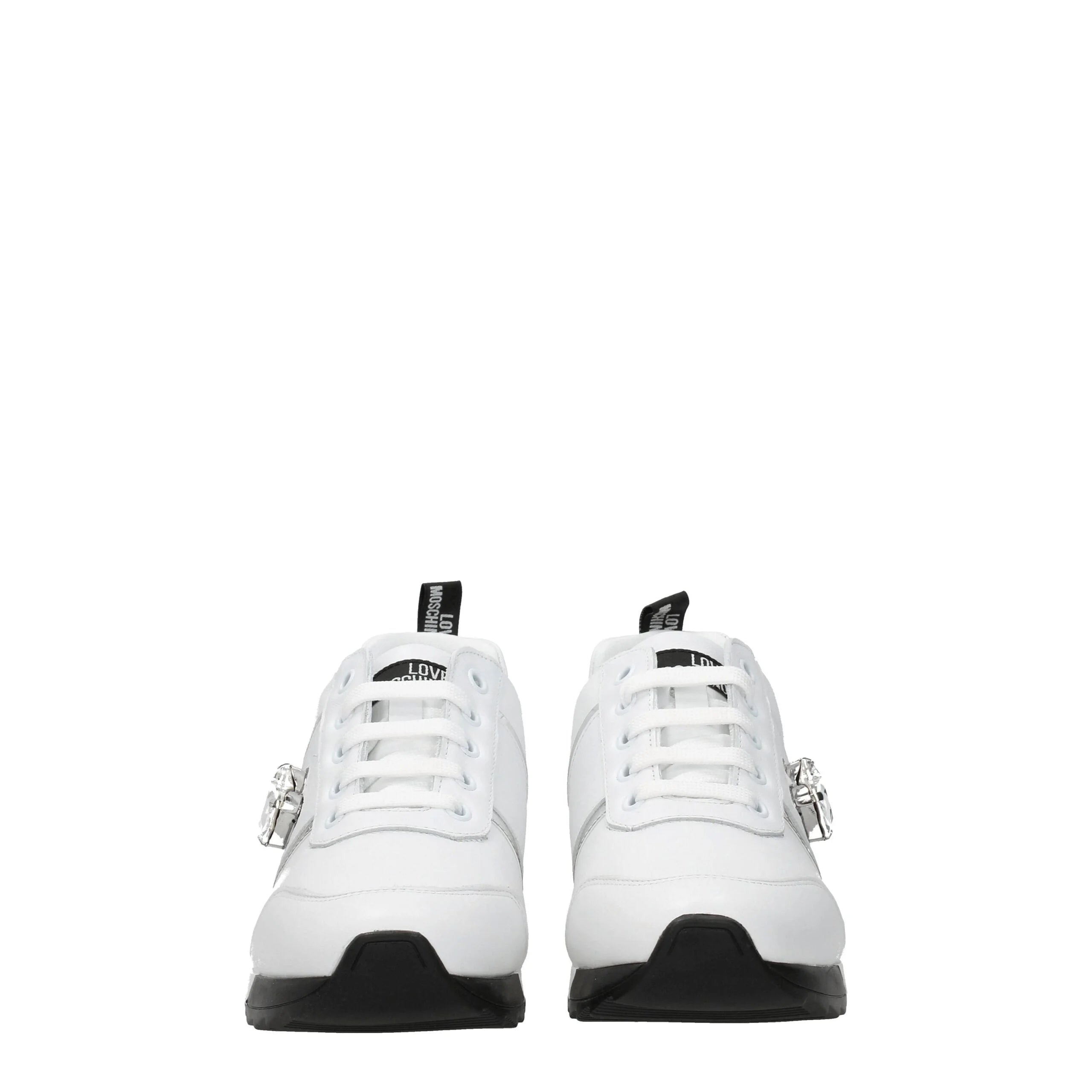 Love Moschino White Leather Low Tops