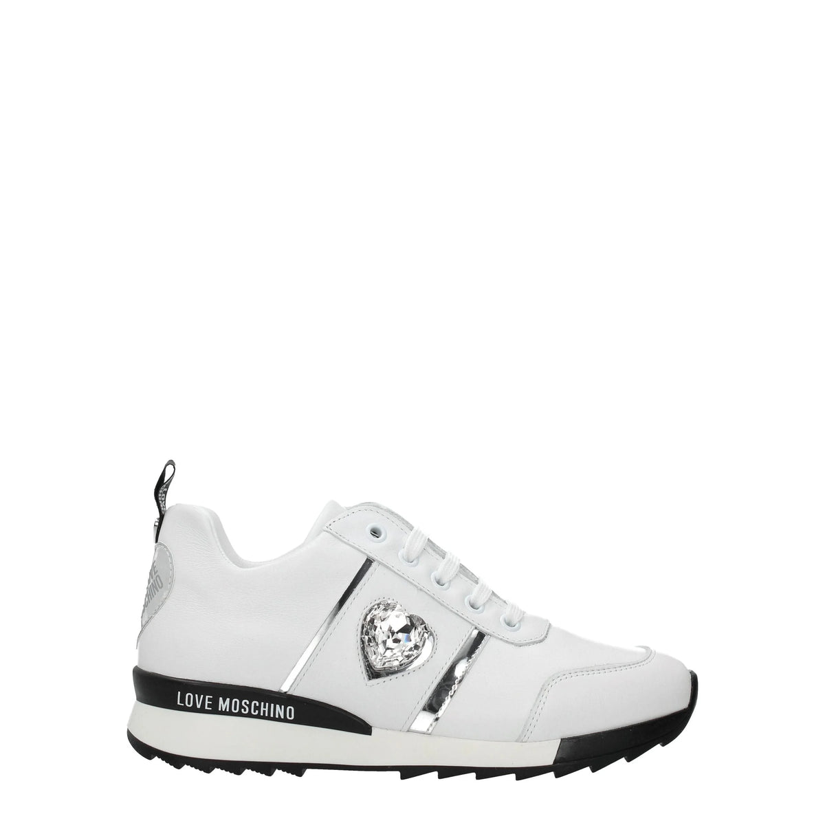 Love Moschino White Leather Low Tops - Sneakers