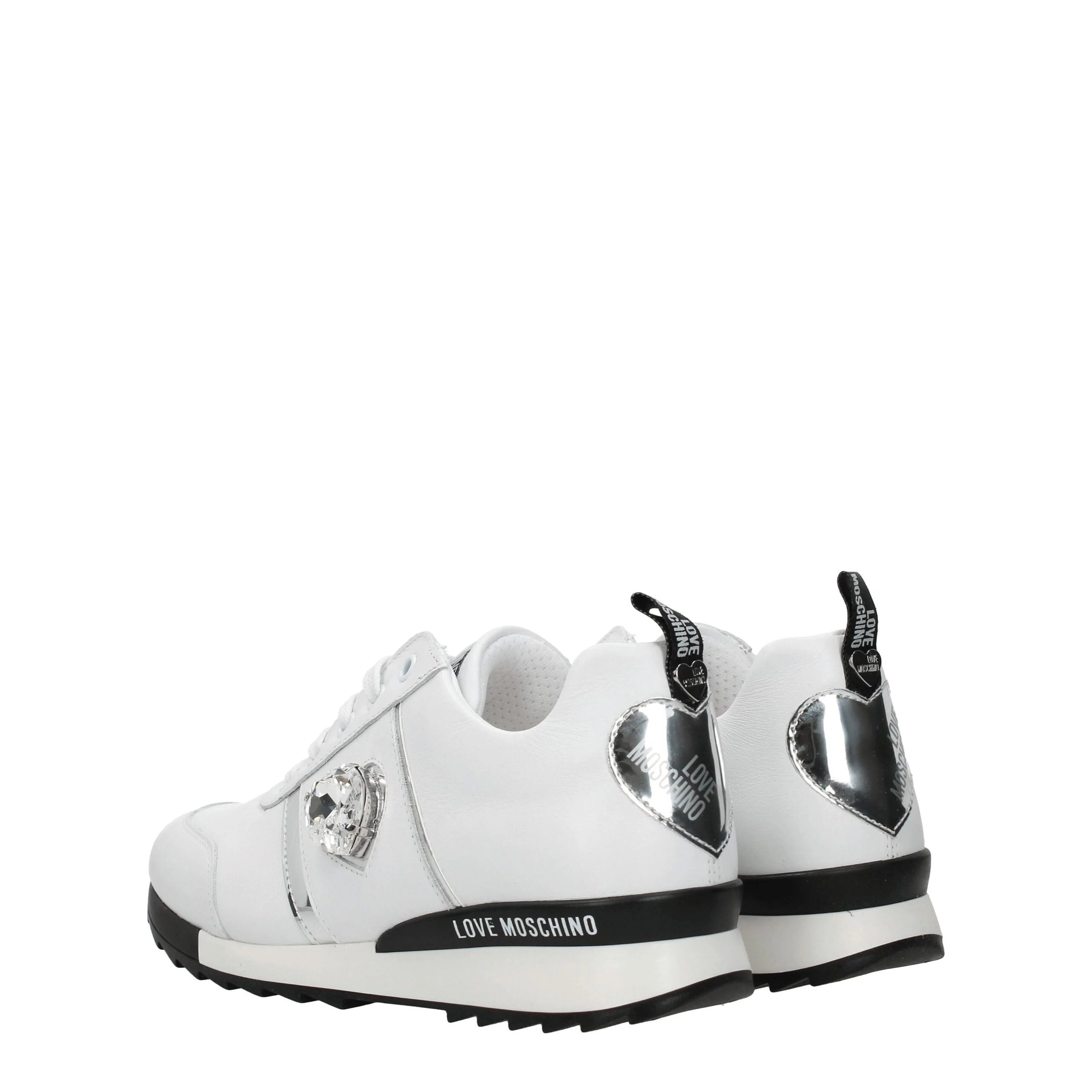 Love Moschino White Leather Low Tops - Sneakers