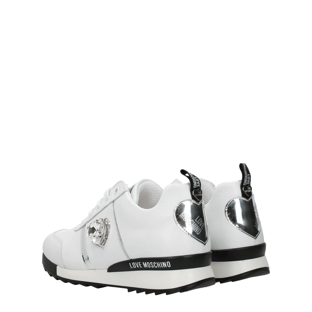 Love Moschino White Leather Low Tops - Sneakers