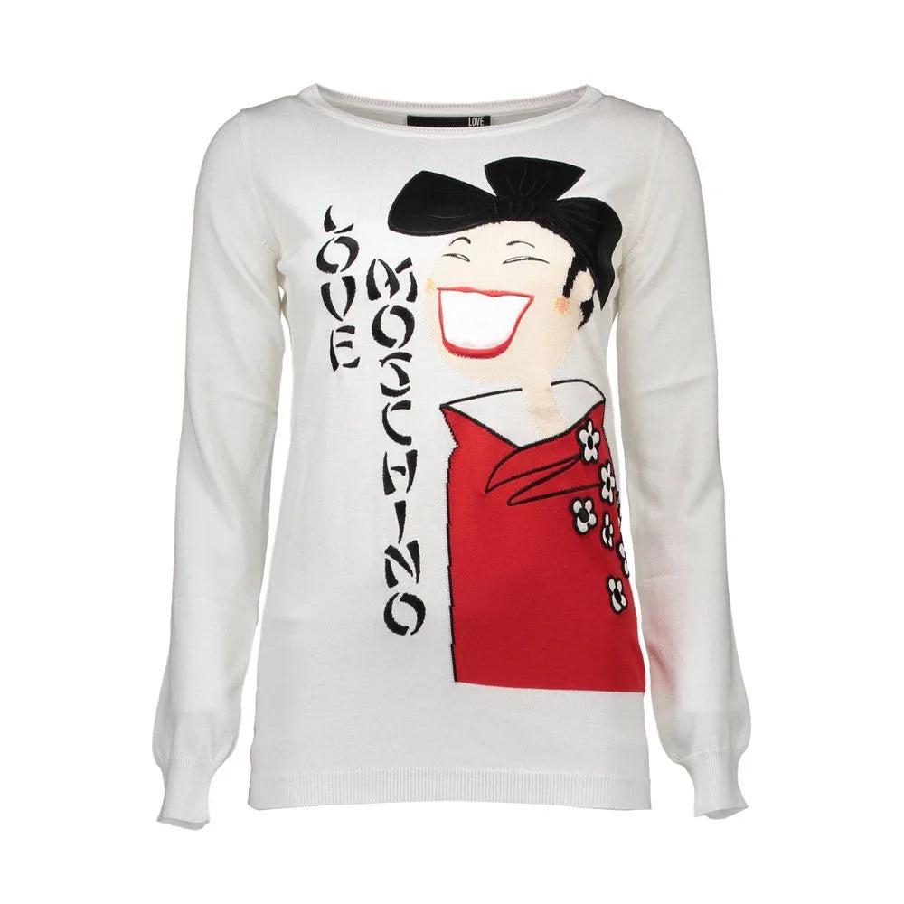 Love Moschino White Other Fibres Women Sweater - 40 - Sweaters