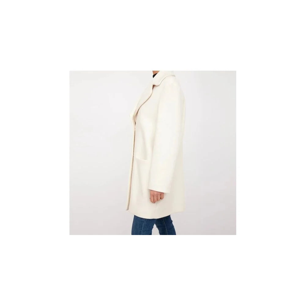 Love Moschino White Wool Women Coat - IT46 | L - Overcoats