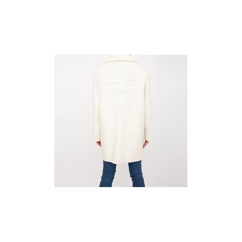 Love Moschino White Wool Women Coat - IT46 | L - Overcoats