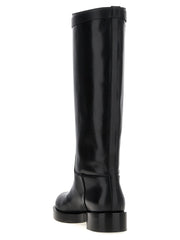 MACH & MACH Black Calfskin Over The Knee