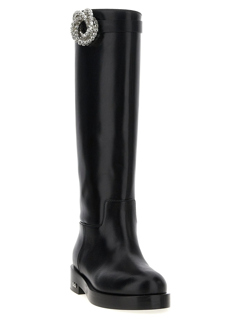 MACH & MACH Black Calfskin Over The Knee