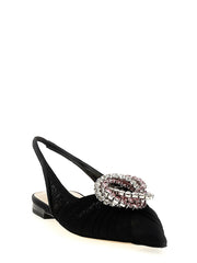 MACH & MACH Black Polyamide Ballet Flats
