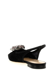 MACH & MACH Black Polyamide Ballet Flats