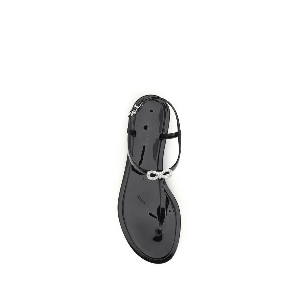 MACH & MACH Black Rubber Flat Sandals