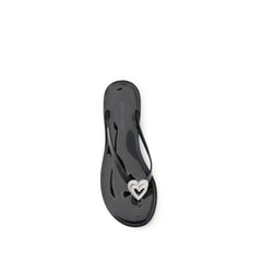 MACH & MACH Black Rubber Flat Sandals