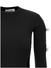MACH & MACH Black Viscose Short Dress - L